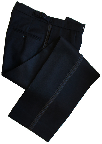 Finest Barathea Wool Black Dress Trousers